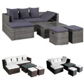 4-tlg. Garten-Lounge-Set mit Auflagen Poly Rattan Loungemöbel & Sitzgruppen Set