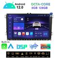 QLED 9" IPS 4G Android 12 8-Core 8+128GB Autoradio GPS Für VW Golf Passat Jetta