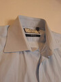 Thomas Pink Hemd blau Twill 15,5" - 36" Slim Fit Doppelmanschette