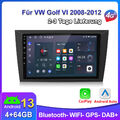 Carplay Android 13 Für VW Golf VI 2008-2012 Autoradio SWC GPS NAVI BT DAB+ 4+64G