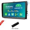 DAB+ 9" Autoradio GPS Navi Android 13 6+64 4G für VW GOLF 5 6 Passat Touran Polo