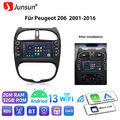 Android 13 DAB+ Für PEUGEOT 206 206CC 206SW 2001-2016 CarPlay Autoradio GPS NAVI