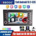 Für Audi A4 S4 RS4 B6 B7 8E 8H 2+32G Carplay Android 13 Autoradio GPS RDS Kamera