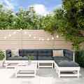 Garten Lounge Set Gartenmöbel Sitzgruppe Sofa 7-tlg. Grau Massivholz vidaXL