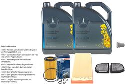 BOSCH Inspektionpaket 10 L Mercedes ORIGINAL Öl 5W-40 229.5 für SL 55