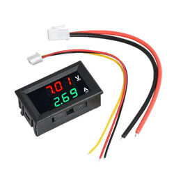 DC 100V 10A Voltmeter Amperemeter Blau + Rot LED Amp Dual Digital Gauge