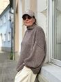 Oversized Strick Pullover mit Stehkragen Braun One Size bis Gr. 42/44 (ST)