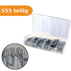 Splinte Sortiment 555 tlg. Splinte Set Sicherungssplinte Metallsplinte 25-65 mm