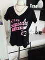 Superdry T-Shirt Logo-Aufdruck Damen blau/pink Gr.  M Neu