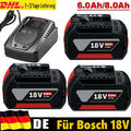 2X 18V 8.0Ah Akku für Bosch Professional GBA GSR GSB BAT618 BAT609 BAT620 DHL