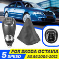 5 Gang Schaltknauf+Schaltmanschette Schalthebel Knauf für Skoda Octavia 04-12