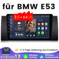 2+64GB Android13 Autoradio GPS NAVI WIFI BT RDS CarPlay Für BMW X5 E53 2000-2007