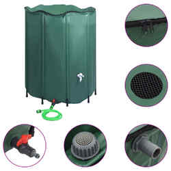 1000/1250/1500L Regentonne Wassertank Regenwasserfass mit Hahn Tank Faltbar PVC