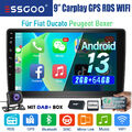 DAB+ Android Autoradio Carplay GPS RDS 2+64G Für Fiat Ducato 07-15 Boxer Jumper