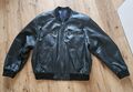 Herren Echtleder College Jacke, Schwarz, Gr. 56