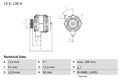 BOSCH Lichtmaschine Generator Lima 0 986 049 530 +134.52€ Pfand für OPEL ASTRA 2