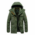 Herren Winterjacke Outdoor Jacke Warm Gefüttert Wasserdichte Parka Armee Mantel