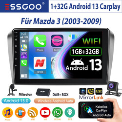 1+32G Android 13 Autoradio Carplay GPS RDS DAB+ MIK KAM Für Mazda 3 BK 2003-2009