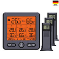 LCD Funk Wetterstation Thermometer mit Außensensor Innen Außen Thermometer