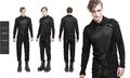 Men's Gothic Asymmetry Top Punk Rock Stage Performance Splicing Long Sleeve Tees