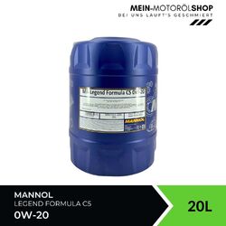 Mannol Legend Formula C5 0W-20 MB 229.71 Ford BMW Longlife-17 FE+ 20 Liter