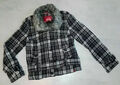 EDC by Esprit Damenjacke Winterjacke Kurzjacke Gr. L schwarz weiß grau kariert