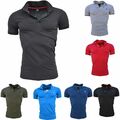 Herren Poloshirt Basic Kontrast Kragen Polo Kurzarm Polohemd T-Shirt NEU 2024