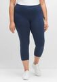 Sheego Damen Capri Leggings Hose Schmal indigo meliert NEU