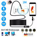 2M USB Endoskop Kamera 5,5mm LED-HD Inspektion Wasserdicht PC Android Handy DHL