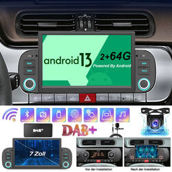 Für FIAT PANDA 2013-2020 7" Android 13 Autoradio mit Carplay GPS Navi DAB+ RDS