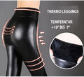 Thermo Fleece Schwarz Winter Leggings High Waist Hose Damen Leggins Schwarz