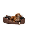 B-Ware: lionto 4-in-1 Hundebett Hundekissen Hundekörbchen schwarz/braun M