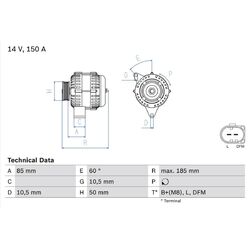 Drehstromgenerator BOSCH 0 986 047 550