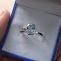 Zertifiziert Natürlich Aquamarin 925 Sterlingsilber Handgemacht Ring Geschenk