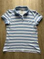 Abercrombie & Fitch, Polo Shirt T-Shirt Poloshirt Gr. XL weiß hellblau gestreift