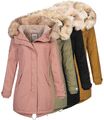 Only Damen Winterjacke Jacke Parka Baumwolle leicht gefüttert Kapuze ONLMay Life