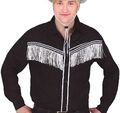 Herren Cowboy Kostüm Hemd Schwarz Western Cowboy Top mit Fransen Neu Fg