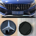 Für Mercedes Benz B-C-GLK Klasse W204 Vito W447 Schwarz Logo Stern Emblem 185MM