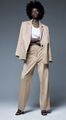 Zara  Hosenanzug 2tlg Hose L Blazer M beige Anzug Set