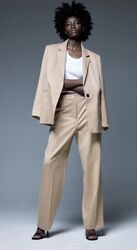 Zara  Hosenanzug 2tlg Hose L Blazer M beige Anzug Set