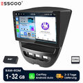 1+32G Android 13 Autoradio CarPlay BT Für Toyota Aygo Citroen C1 Peugeot 107 DAB