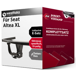 Für Altea XL 5P5/5P8 (Westfalia) Anhängerkupplung starr + E-Satz 13pol neuoptional auch als Komplettpaket mit Montage