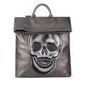 DAMEN TASCHE TOTENKOPF SKULL SHOPPER SCHULTERASCHE RUCKSACK Leder Optik Glitzer