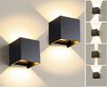 4x 12W Cube Würfel LED Wandleuchte Wandlampe mit Bewegungsmelder Up Down außen