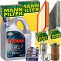 MANN INSPEKTIONSPAKET+5L FUCHS 5W-30 ÖL passend für OPEL ASTRA G 65+90 1.2+1.4