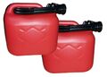 2x Benzinkanister 5 L Rot Benzin-Kanister 5 Liter Kraftstoffkanister UN NEU