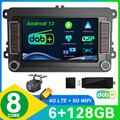 4G LTE DAB+128GB Android 13 Stereo CarPlay+Kam Für VW Seat Skoda Caddy Polo Golf