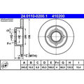 2x ATE 24.0110-0200.1 Bremsscheibe für AUDI 100 44 44Q C3 Bremsscheiben