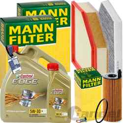 MANN INSPEKTIONSPAKET+6L CASTROL 5W-30 ÖL passend für BMW X3 F97 X4 F98 18-30d/i