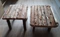 Holz-Unterstand/Sitzbrett 2 Stück für Kleintiere 37x27x17 / 30x25x21